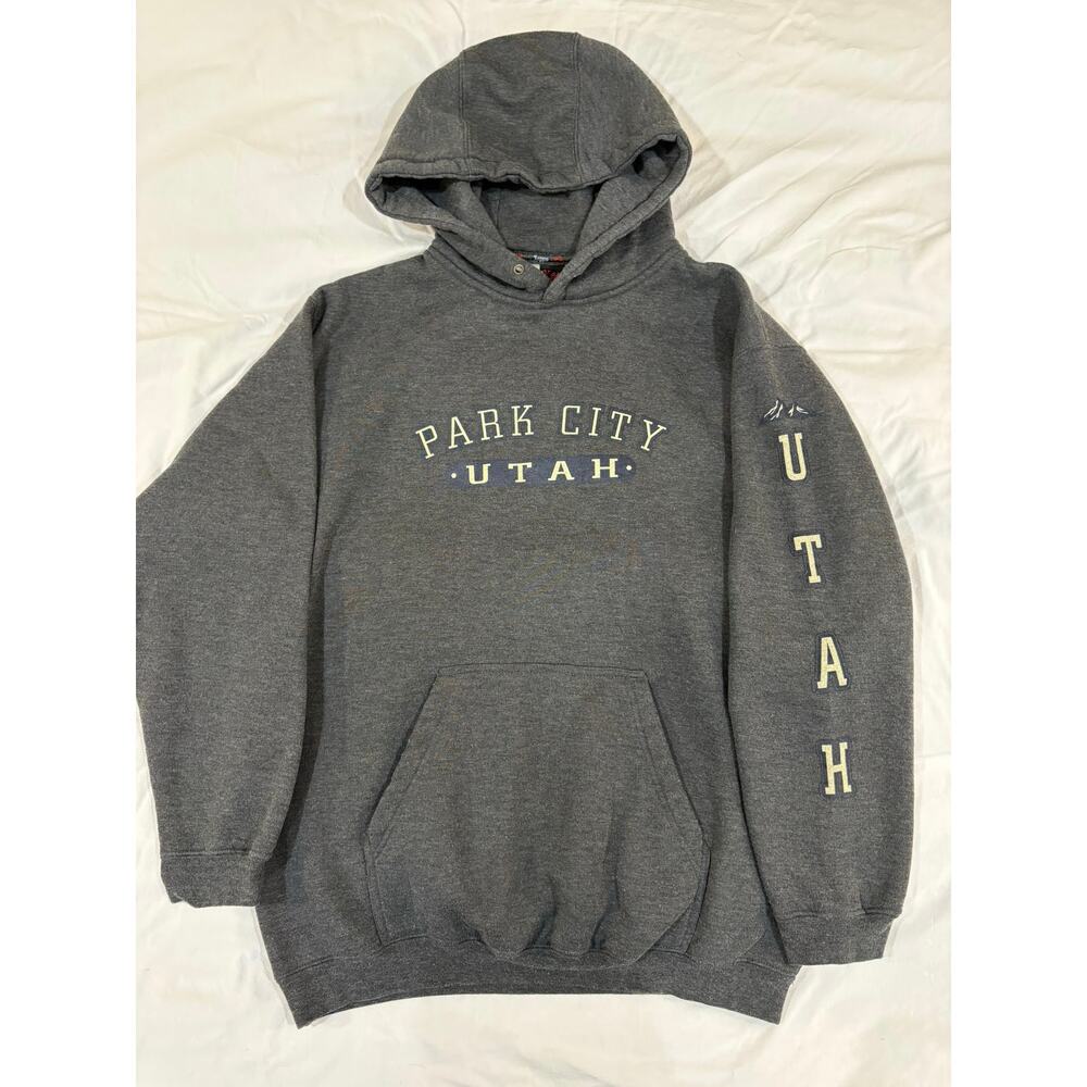 Park City Utah Charcoal Gray Hoodie Size Medium Kenpo